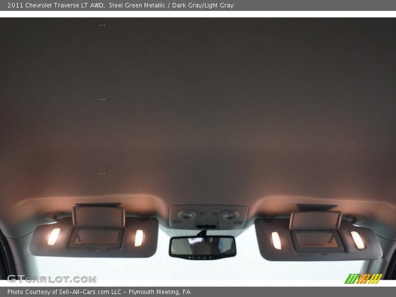 Steel Green Metallic / Dark Gray/Light Gray 2011 Chevrolet Traverse LT AWD