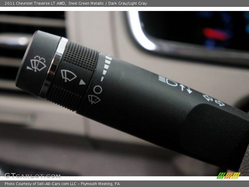 Steel Green Metallic / Dark Gray/Light Gray 2011 Chevrolet Traverse LT AWD