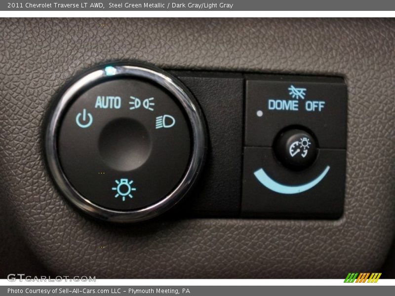 Steel Green Metallic / Dark Gray/Light Gray 2011 Chevrolet Traverse LT AWD