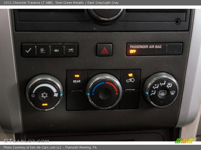 Steel Green Metallic / Dark Gray/Light Gray 2011 Chevrolet Traverse LT AWD