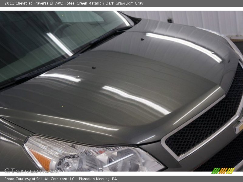 Steel Green Metallic / Dark Gray/Light Gray 2011 Chevrolet Traverse LT AWD