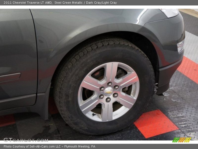 Steel Green Metallic / Dark Gray/Light Gray 2011 Chevrolet Traverse LT AWD