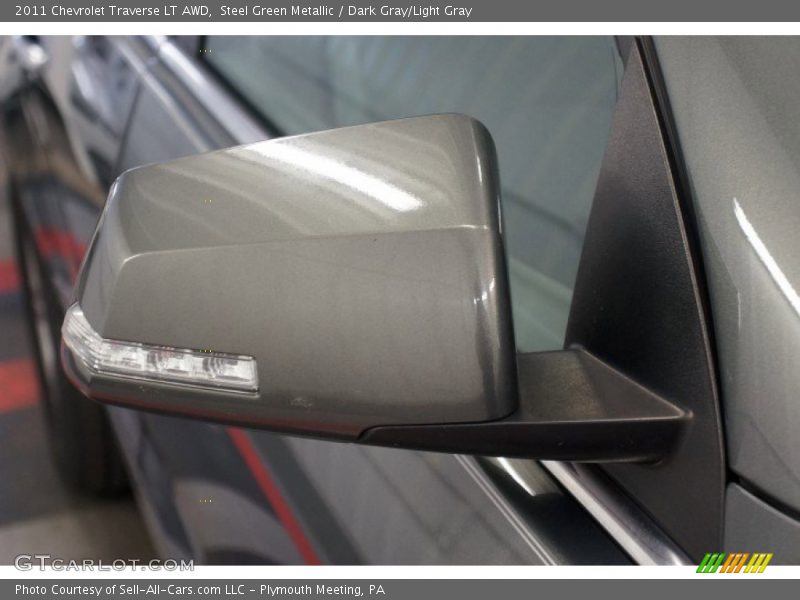 Steel Green Metallic / Dark Gray/Light Gray 2011 Chevrolet Traverse LT AWD