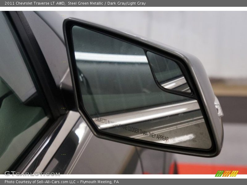 Steel Green Metallic / Dark Gray/Light Gray 2011 Chevrolet Traverse LT AWD