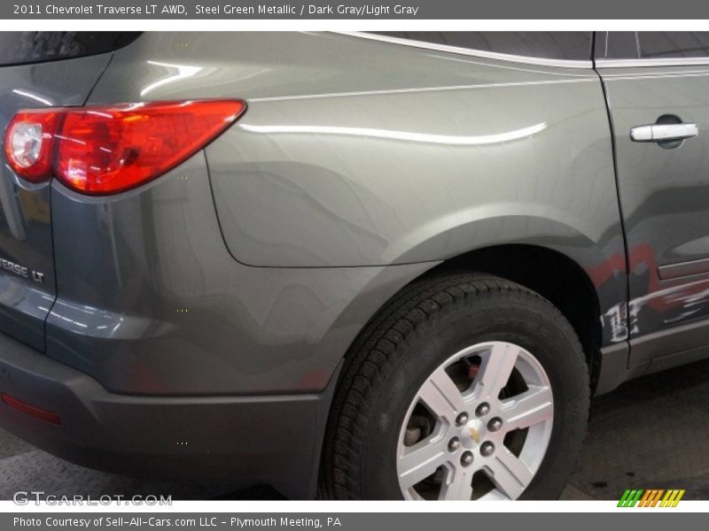Steel Green Metallic / Dark Gray/Light Gray 2011 Chevrolet Traverse LT AWD