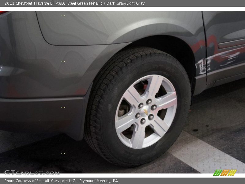 Steel Green Metallic / Dark Gray/Light Gray 2011 Chevrolet Traverse LT AWD
