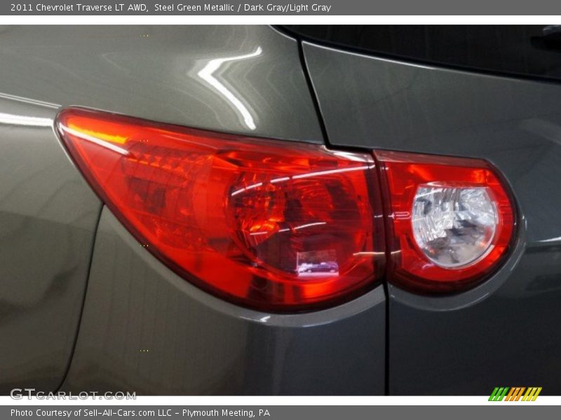 Steel Green Metallic / Dark Gray/Light Gray 2011 Chevrolet Traverse LT AWD