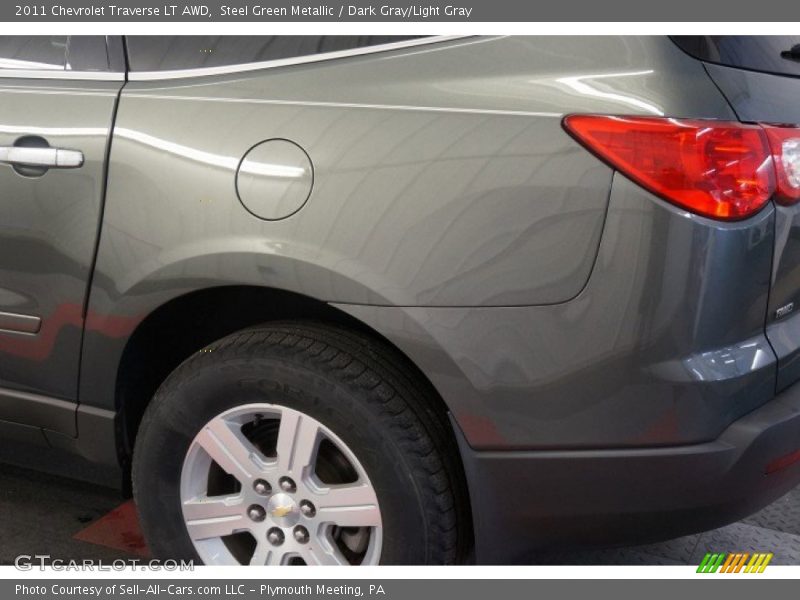 Steel Green Metallic / Dark Gray/Light Gray 2011 Chevrolet Traverse LT AWD