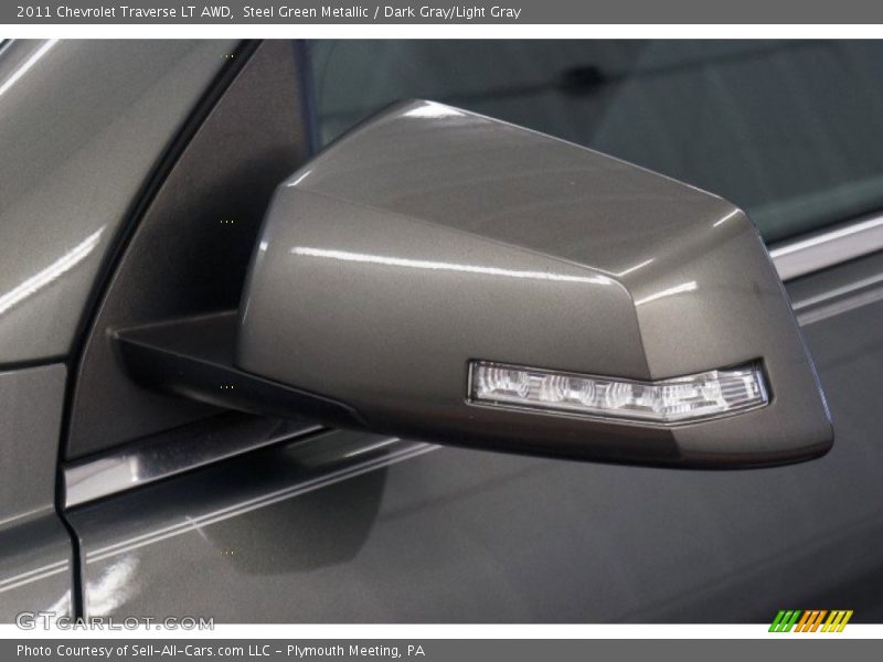 Steel Green Metallic / Dark Gray/Light Gray 2011 Chevrolet Traverse LT AWD