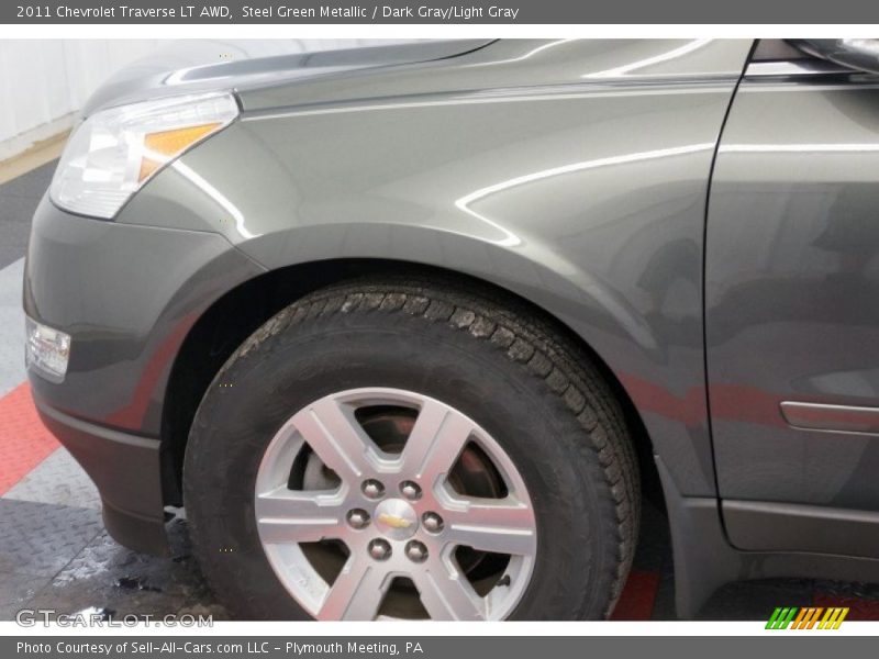 Steel Green Metallic / Dark Gray/Light Gray 2011 Chevrolet Traverse LT AWD