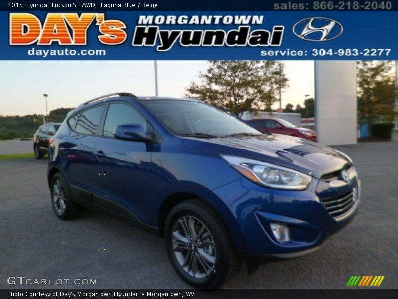 Laguna Blue / Beige 2015 Hyundai Tucson SE AWD