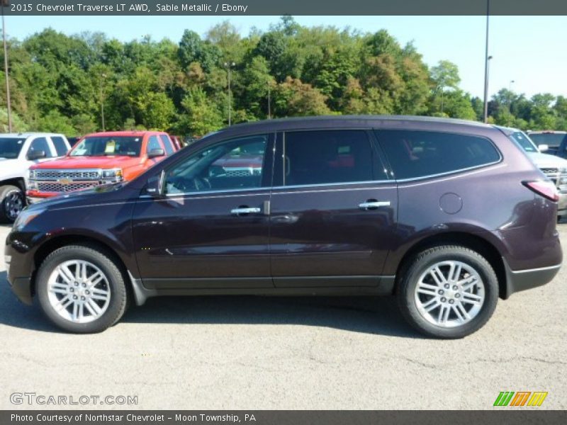 Sable Metallic / Ebony 2015 Chevrolet Traverse LT AWD