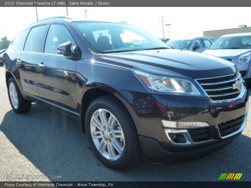 Sable Metallic / Ebony 2015 Chevrolet Traverse LT AWD