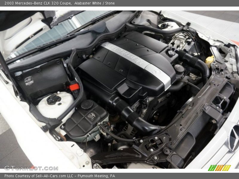 Alabaster White / Stone 2003 Mercedes-Benz CLK 320 Coupe