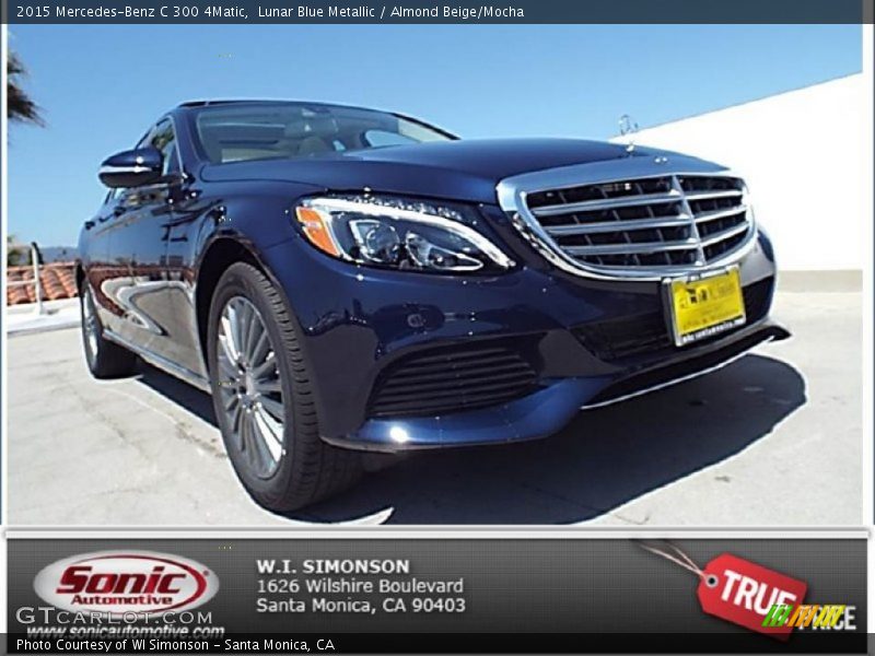 Lunar Blue Metallic / Almond Beige/Mocha 2015 Mercedes-Benz C 300 4Matic