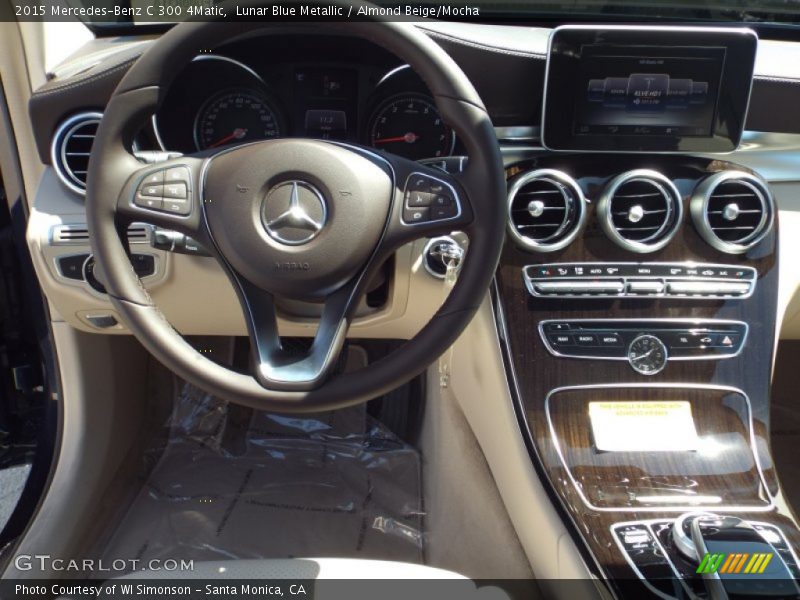 Lunar Blue Metallic / Almond Beige/Mocha 2015 Mercedes-Benz C 300 4Matic