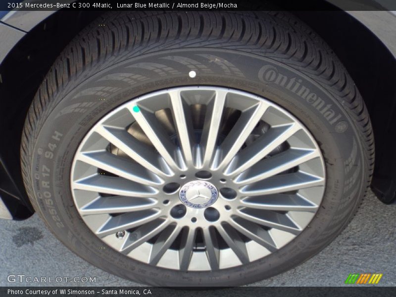 Lunar Blue Metallic / Almond Beige/Mocha 2015 Mercedes-Benz C 300 4Matic