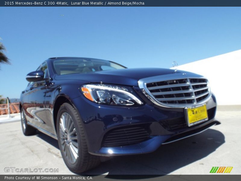 Lunar Blue Metallic / Almond Beige/Mocha 2015 Mercedes-Benz C 300 4Matic
