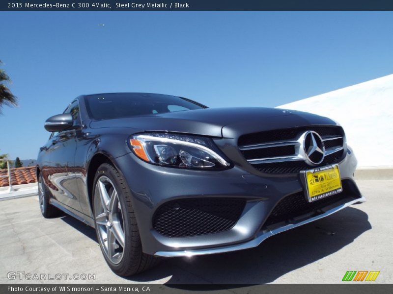 Steel Grey Metallic / Black 2015 Mercedes-Benz C 300 4Matic