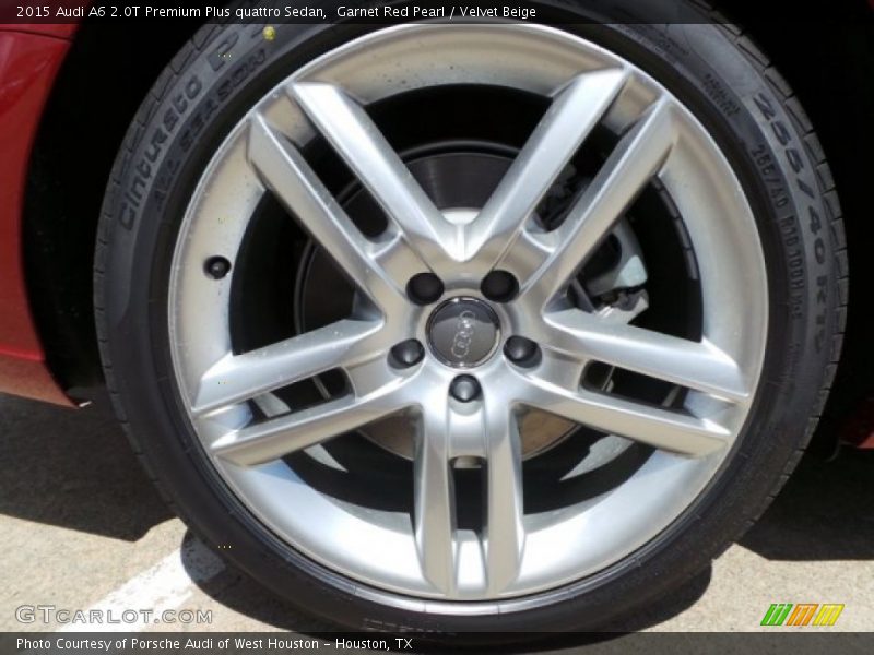 Garnet Red Pearl / Velvet Beige 2015 Audi A6 2.0T Premium Plus quattro Sedan