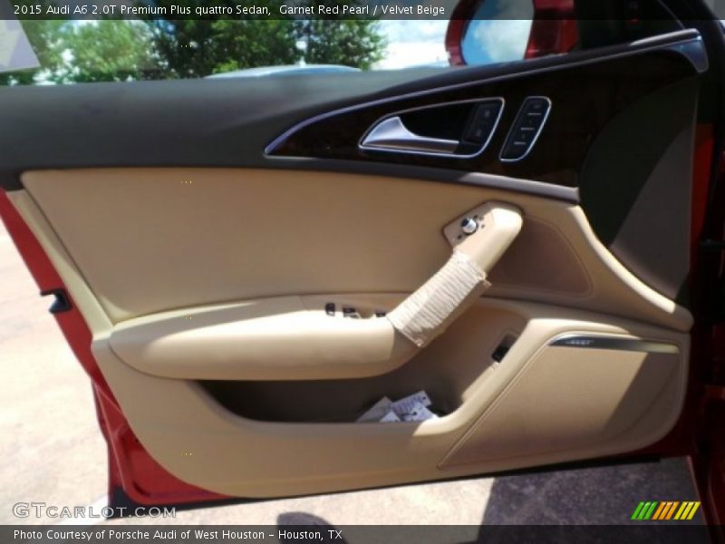 Garnet Red Pearl / Velvet Beige 2015 Audi A6 2.0T Premium Plus quattro Sedan