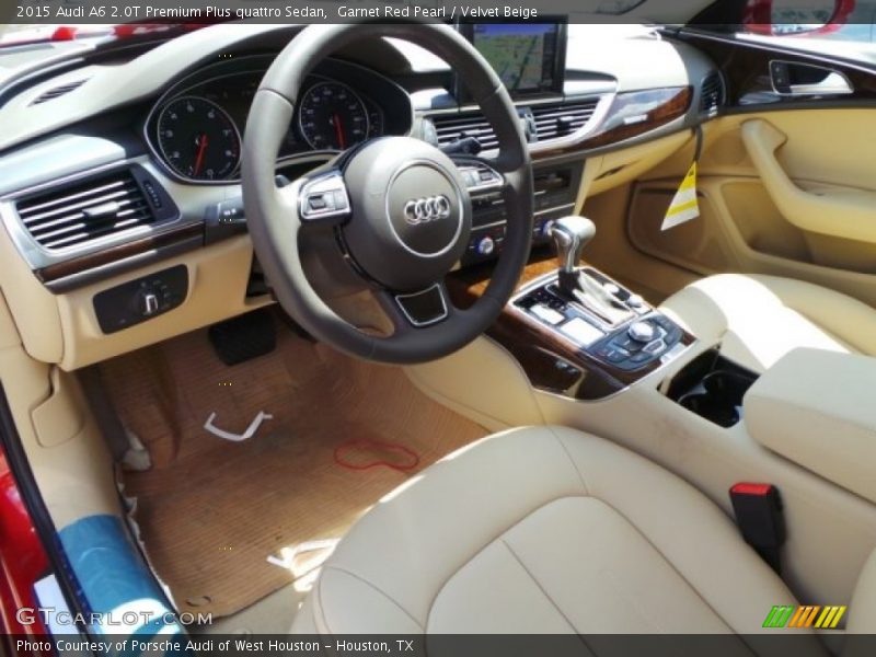 Garnet Red Pearl / Velvet Beige 2015 Audi A6 2.0T Premium Plus quattro Sedan