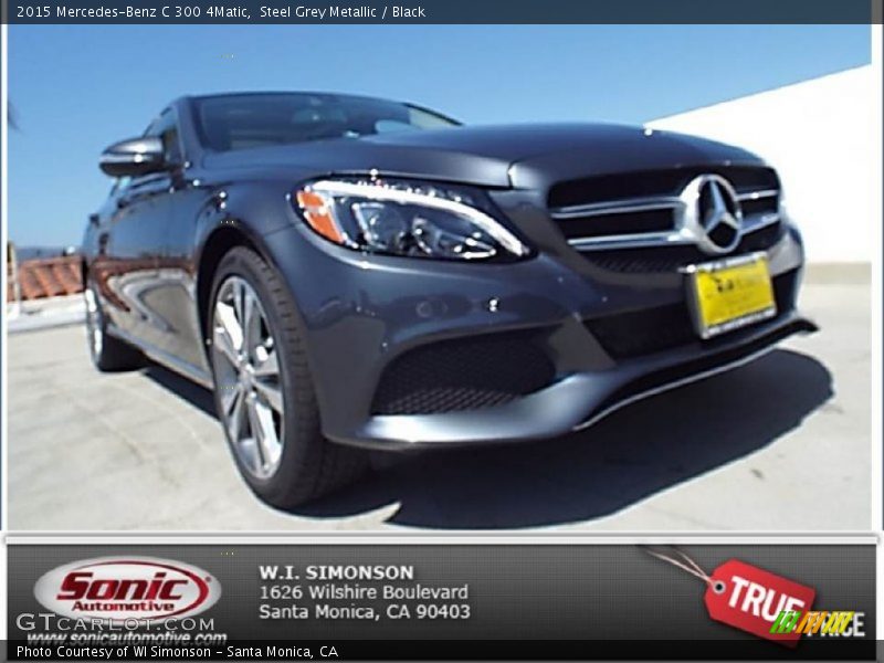 Steel Grey Metallic / Black 2015 Mercedes-Benz C 300 4Matic