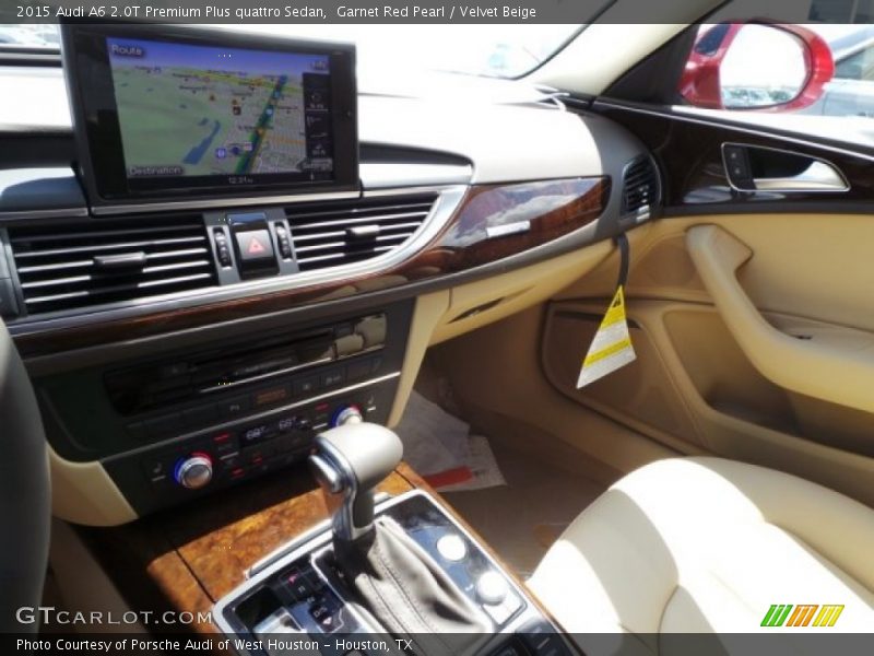 Garnet Red Pearl / Velvet Beige 2015 Audi A6 2.0T Premium Plus quattro Sedan