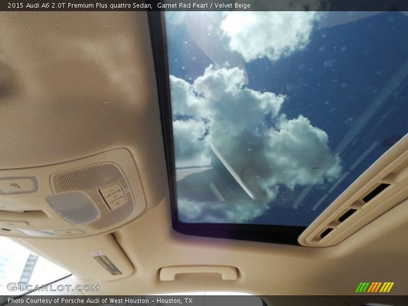 Garnet Red Pearl / Velvet Beige 2015 Audi A6 2.0T Premium Plus quattro Sedan