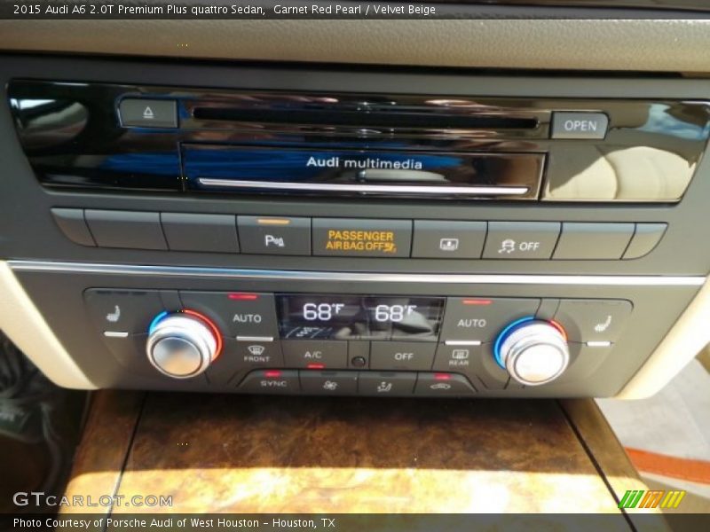 Garnet Red Pearl / Velvet Beige 2015 Audi A6 2.0T Premium Plus quattro Sedan