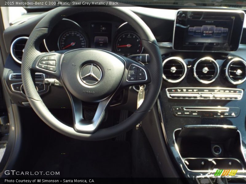 Steel Grey Metallic / Black 2015 Mercedes-Benz C 300 4Matic