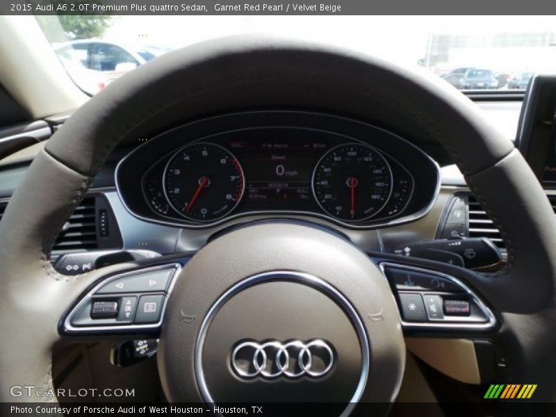 Garnet Red Pearl / Velvet Beige 2015 Audi A6 2.0T Premium Plus quattro Sedan
