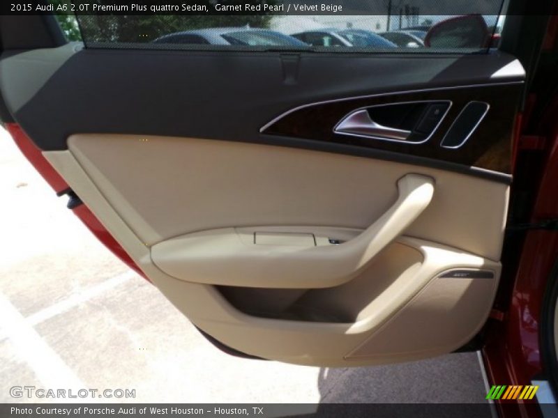 Garnet Red Pearl / Velvet Beige 2015 Audi A6 2.0T Premium Plus quattro Sedan