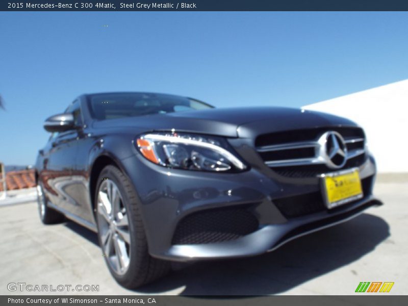 Steel Grey Metallic / Black 2015 Mercedes-Benz C 300 4Matic