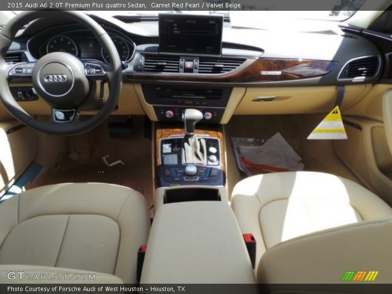 Garnet Red Pearl / Velvet Beige 2015 Audi A6 2.0T Premium Plus quattro Sedan