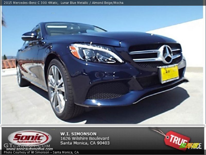 Lunar Blue Metallic / Almond Beige/Mocha 2015 Mercedes-Benz C 300 4Matic