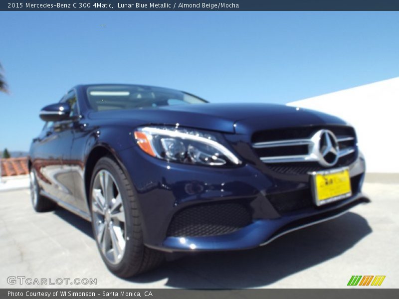 Lunar Blue Metallic / Almond Beige/Mocha 2015 Mercedes-Benz C 300 4Matic