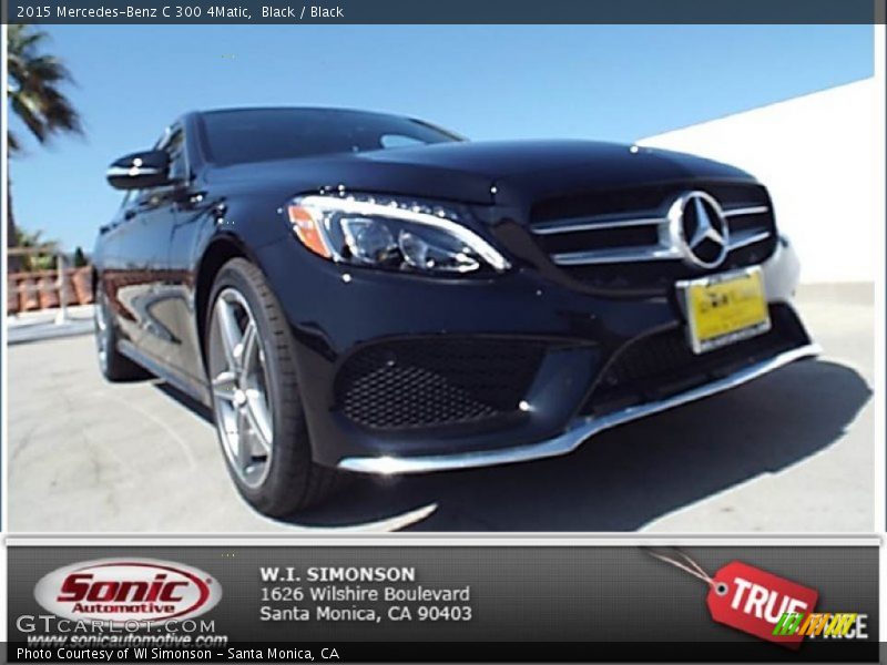 Black / Black 2015 Mercedes-Benz C 300 4Matic