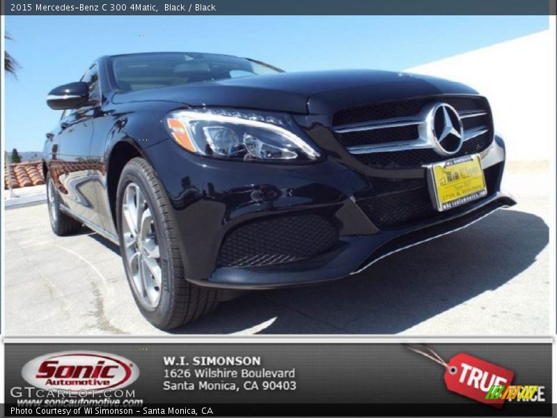 Black / Black 2015 Mercedes-Benz C 300 4Matic
