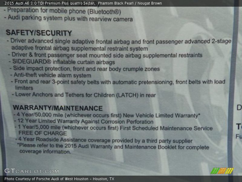 Phantom Black Pearl / Nougat Brown 2015 Audi A6 3.0 TDI Premium Plus quattro Sedan