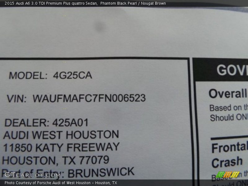 Phantom Black Pearl / Nougat Brown 2015 Audi A6 3.0 TDI Premium Plus quattro Sedan