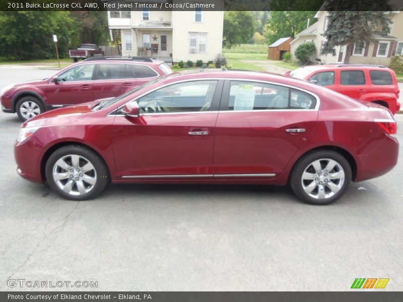 Red Jewel Tintcoat / Cocoa/Cashmere 2011 Buick LaCrosse CXL AWD