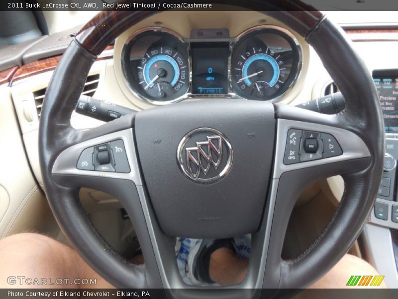 Red Jewel Tintcoat / Cocoa/Cashmere 2011 Buick LaCrosse CXL AWD