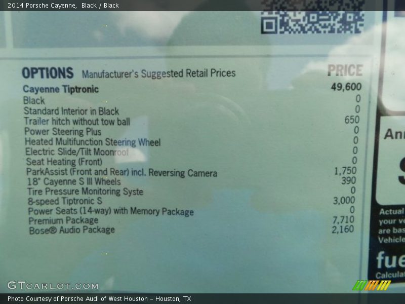 Black / Black 2014 Porsche Cayenne