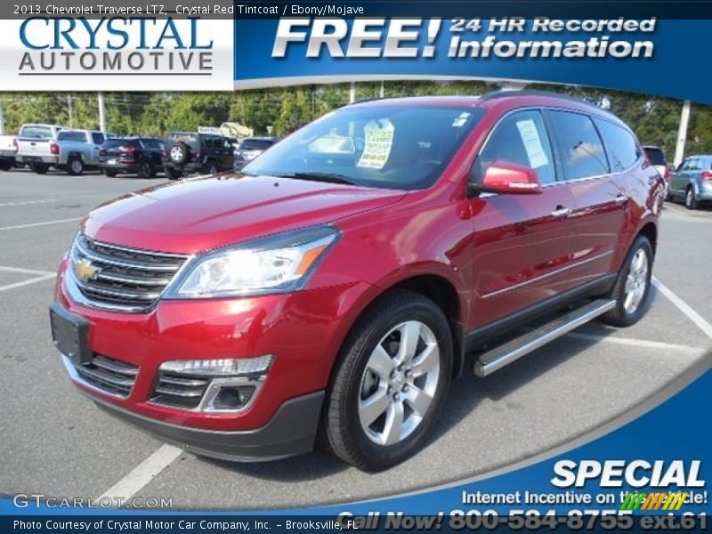 Crystal Red Tintcoat / Ebony/Mojave 2013 Chevrolet Traverse LTZ