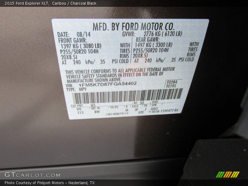 Caribou / Charcoal Black 2015 Ford Explorer XLT