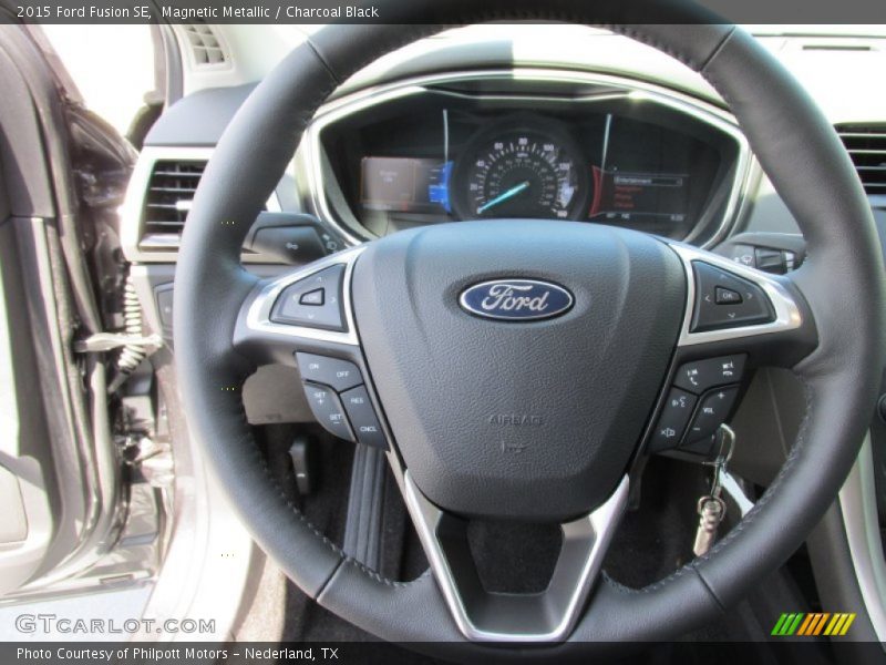 Magnetic Metallic / Charcoal Black 2015 Ford Fusion SE
