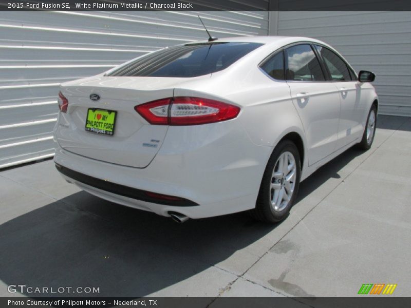 White Platinum Metallic / Charcoal Black 2015 Ford Fusion SE