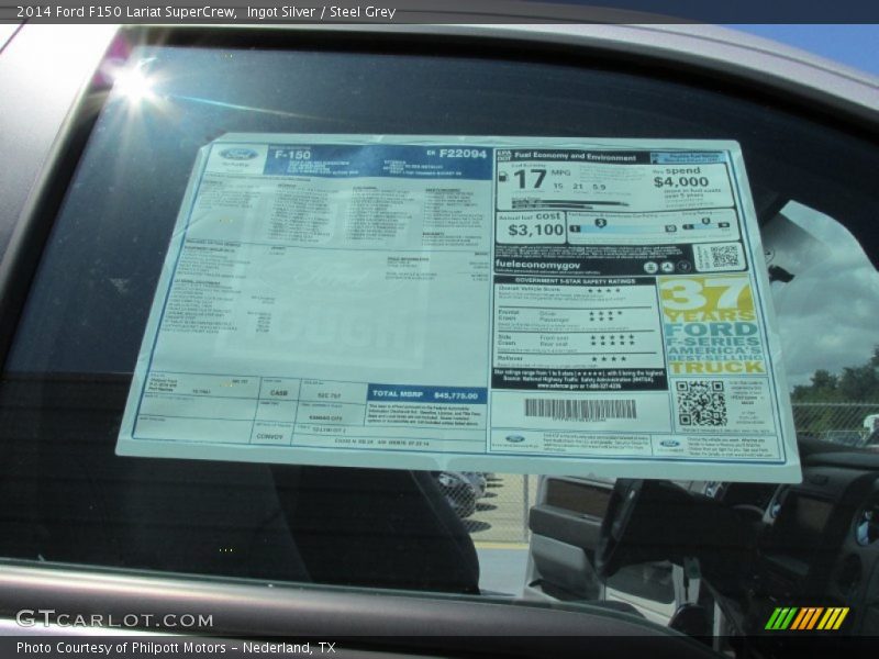 Ingot Silver / Steel Grey 2014 Ford F150 Lariat SuperCrew