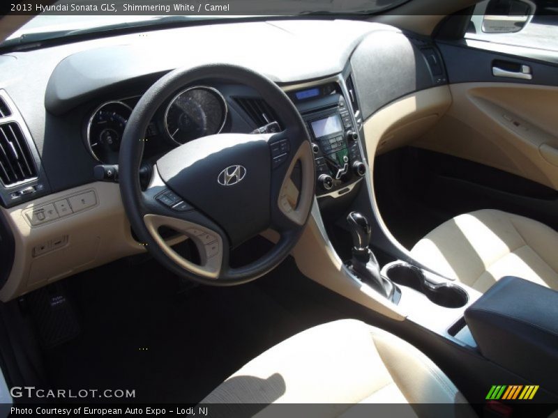 Shimmering White / Camel 2013 Hyundai Sonata GLS